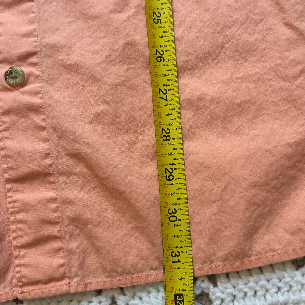 Columbia PFG Shirt Mens L Peach Button Up Short Sleeve Fishing Outdoor - Picture 9 of 10